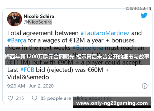 梅西年薪1200万欧元合同曝光 揭示背后未曾公开的细节与故事