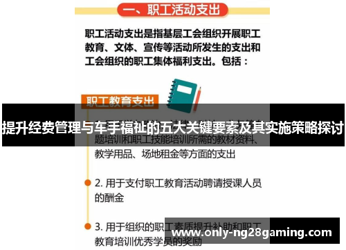 提升经费管理与车手福祉的五大关键要素及其实施策略探讨