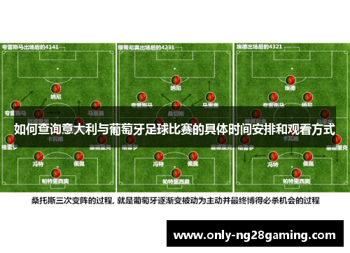 如何查询意大利与葡萄牙足球比赛的具体时间安排和观看方式